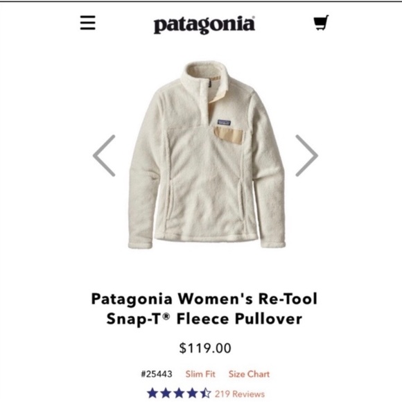Patagonia Women’s Re-Tool Snap-T pull over/ tan& white color /Size M - Picture 14 of 14